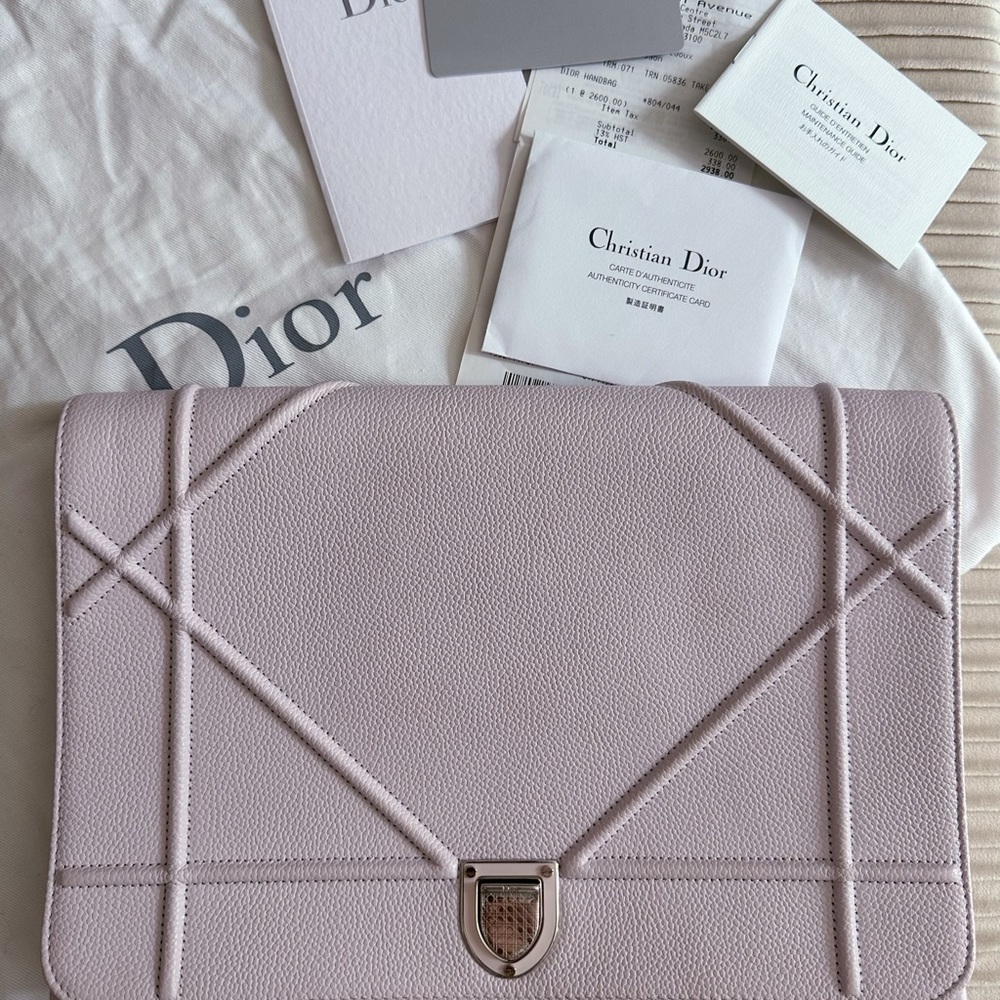Dior Pink Leather Clutch with Receipt and Dust Bag